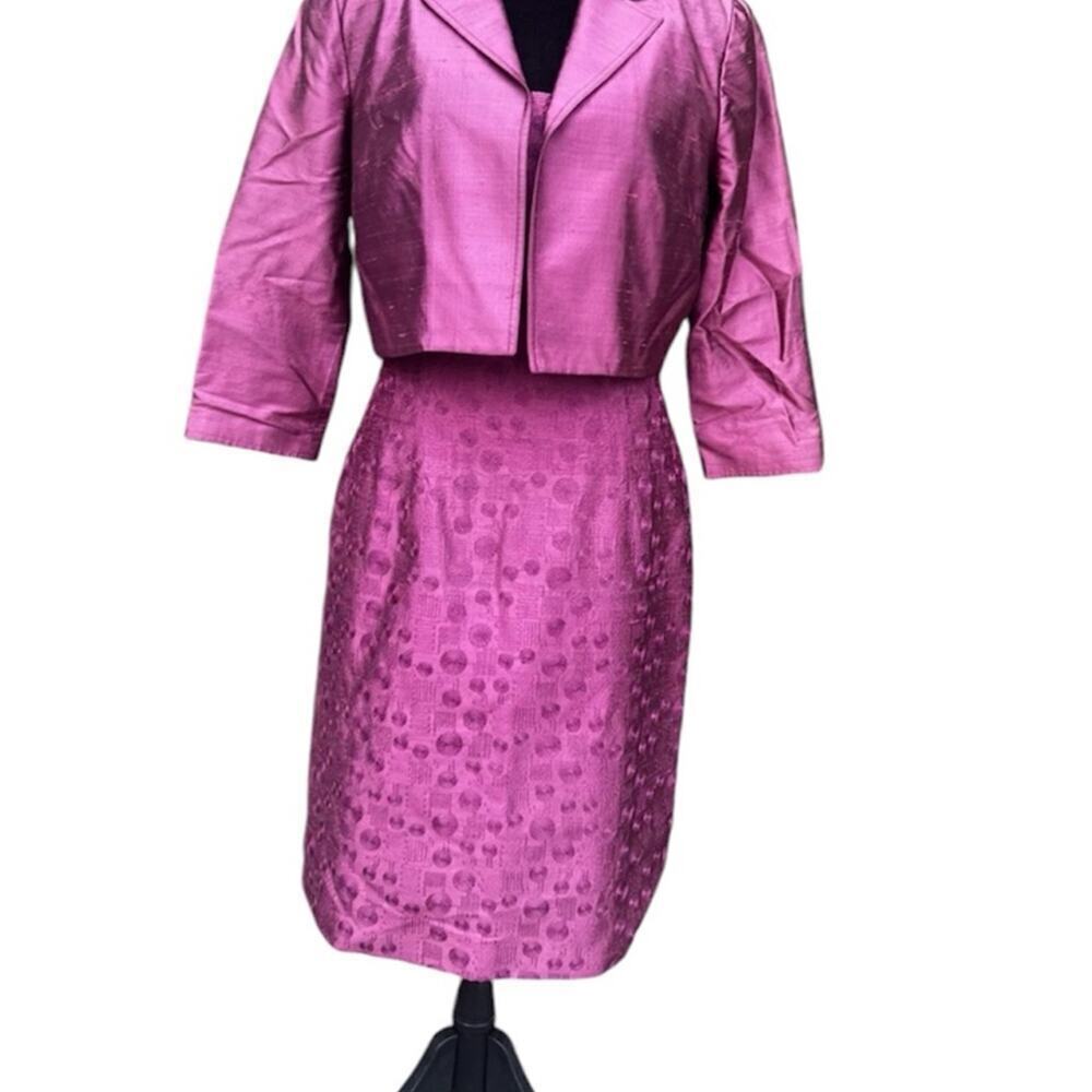 KAY UNGER 2 piece Fuchsia Pink Dress Suit, Women's size 6